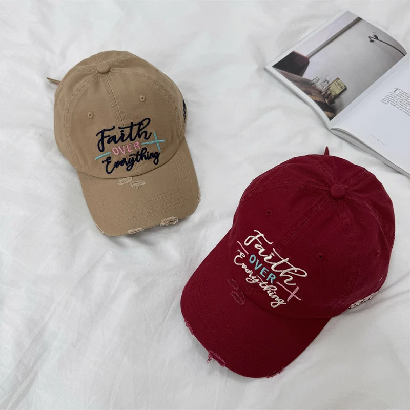 Damen bestickte Baseball Cap im Used-Look Skanto