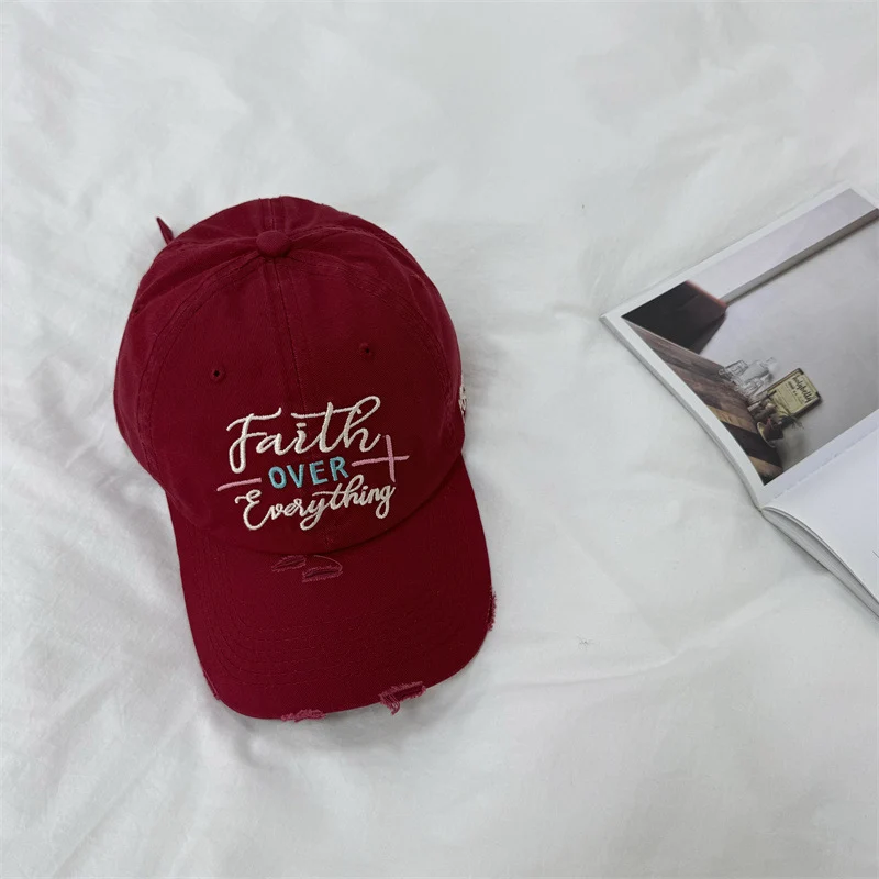 Damen bestickte Baseball Cap im Used-Look Skanto