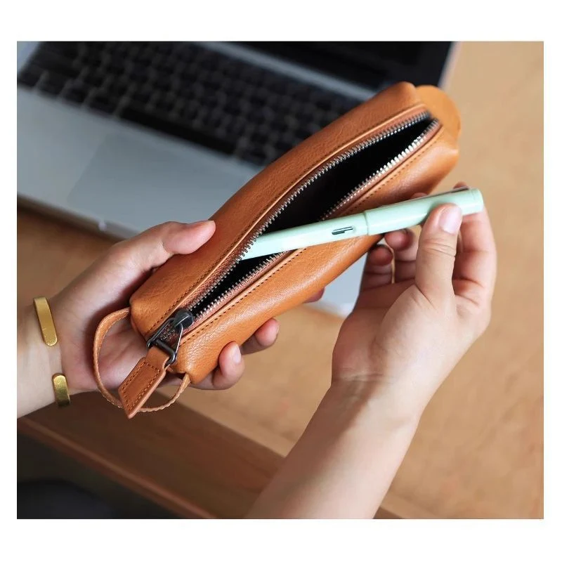 Premium Leder Reißverschluss Stiftetui