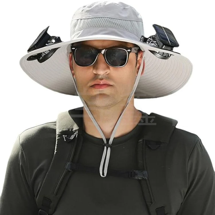 Sonnenhut mit solarbetriebenem Ventilator und breiter Krempe Skanto