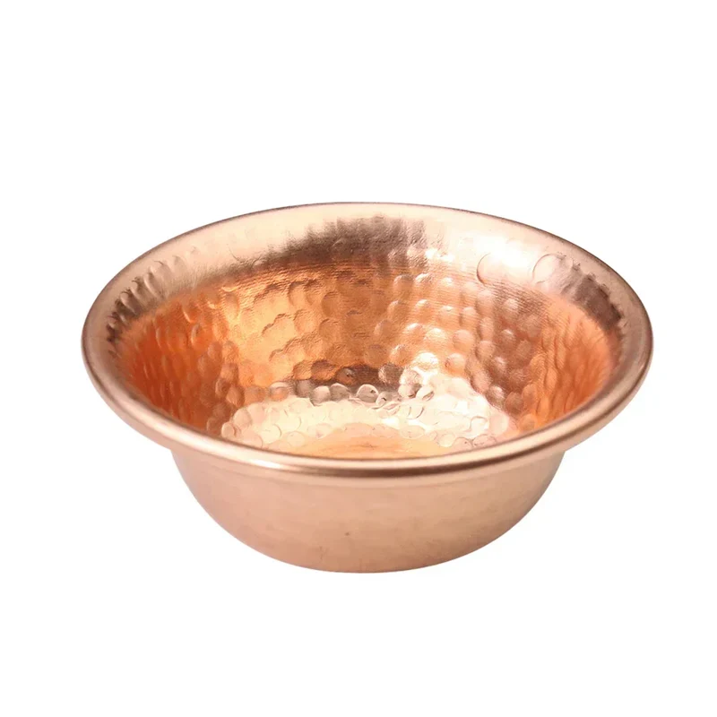 Nepalesischer Wasserreiniger aus reinem Kupfer, große, handgehämmerte heilige Wasserschale für Buddha-Buddhismus-Zubehör