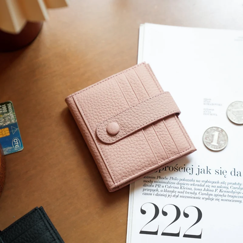RFID-blockierende kompakte Lederbörse