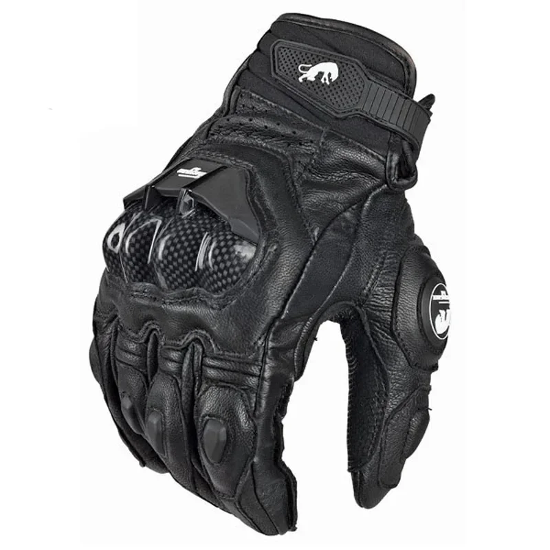 Skanto | RidePro Carbon Motorradhandschuhe | Wind- & Wasserdicht | Touchscreen-kompatibel | Protektoren aus echtem Leder | Für Sommer & Winter