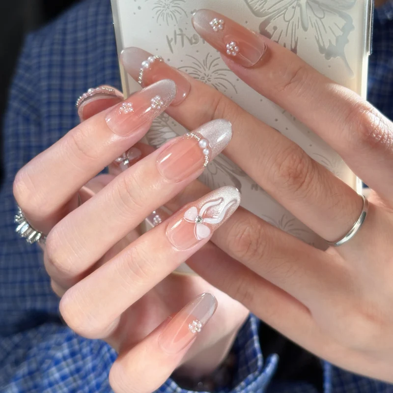 Premium Glänzende Quadratische Press-On-Nagelerweiterungen