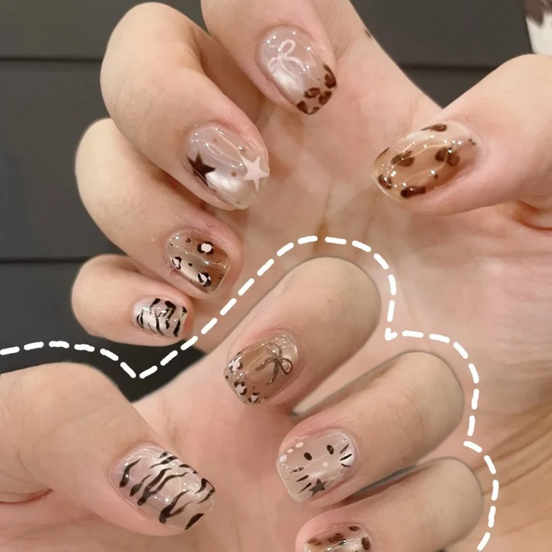 Premium Glänzende Quadratische Press-On-Nagelerweiterungen