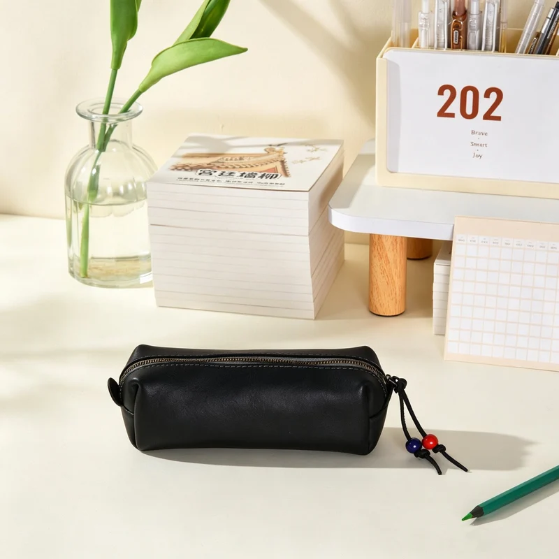 Premium Leder Zylinder Bleistiftetui