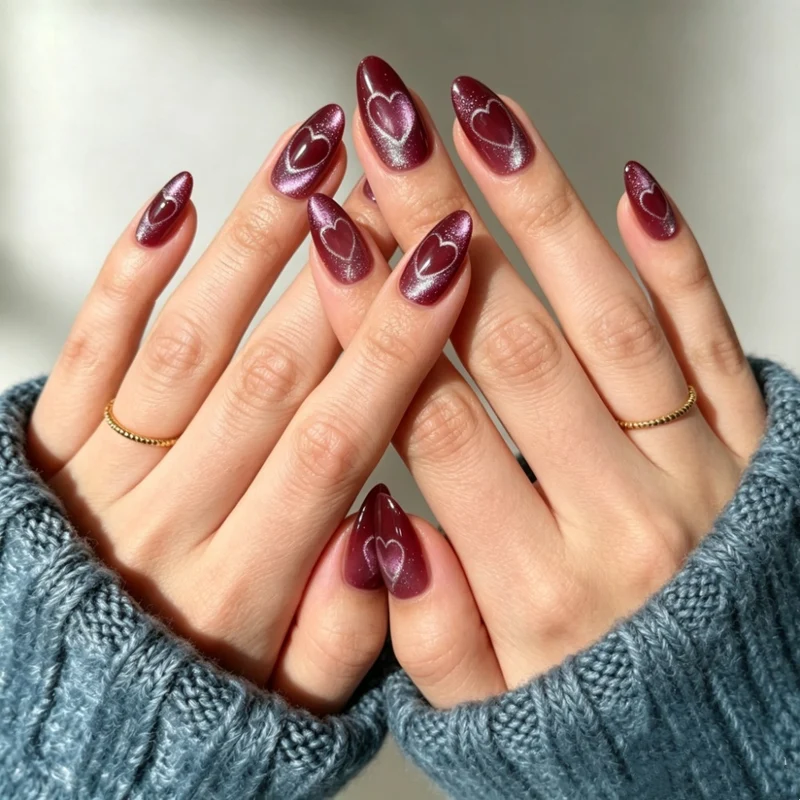 Herz Design Stiletto Press-On Nägel