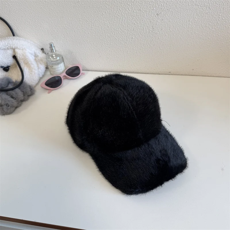 Unisex Plüsch-Baseball Cap aus Kunstfell Skanto