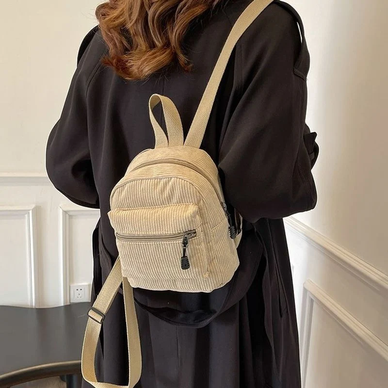 Kompakter Cord-Ripp- Mini-Rucksack Karnz