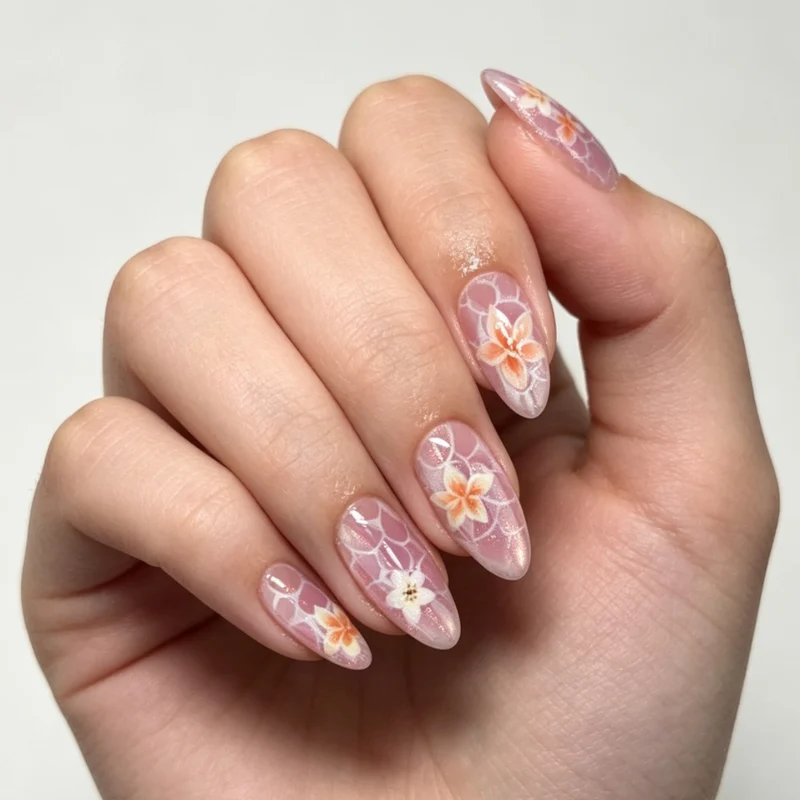 Blumen Acryl Nagelkunstverlängerungen