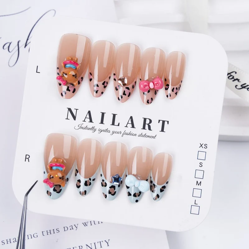Press-On Leopardenmuster Nagelspitzen