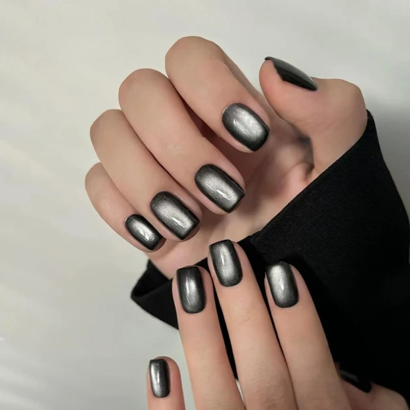 Glänzendes Quadrat-Spitzen Press-On-Nagelset