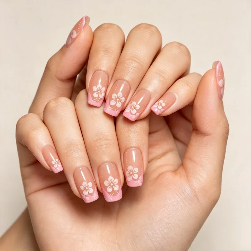 Florales Nageldesign Extensions