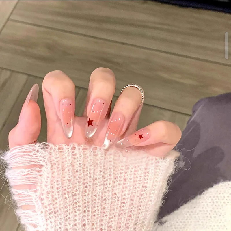 Floral Verzierter Press-On-Nagelset