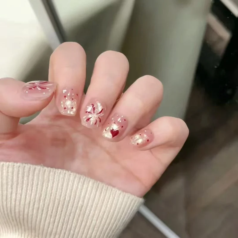 Glänzende Ombre Stiletto Nagelverstärkungen