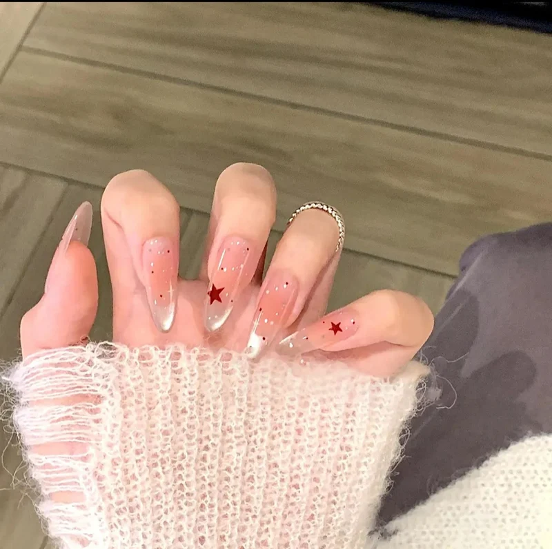 Glänzendes Ombre Quadrat Press-On Nagelset