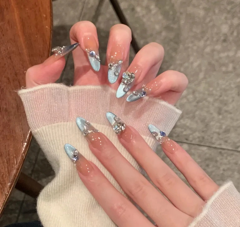Glänzendes Ombre Quadrat Press-On Nagelset