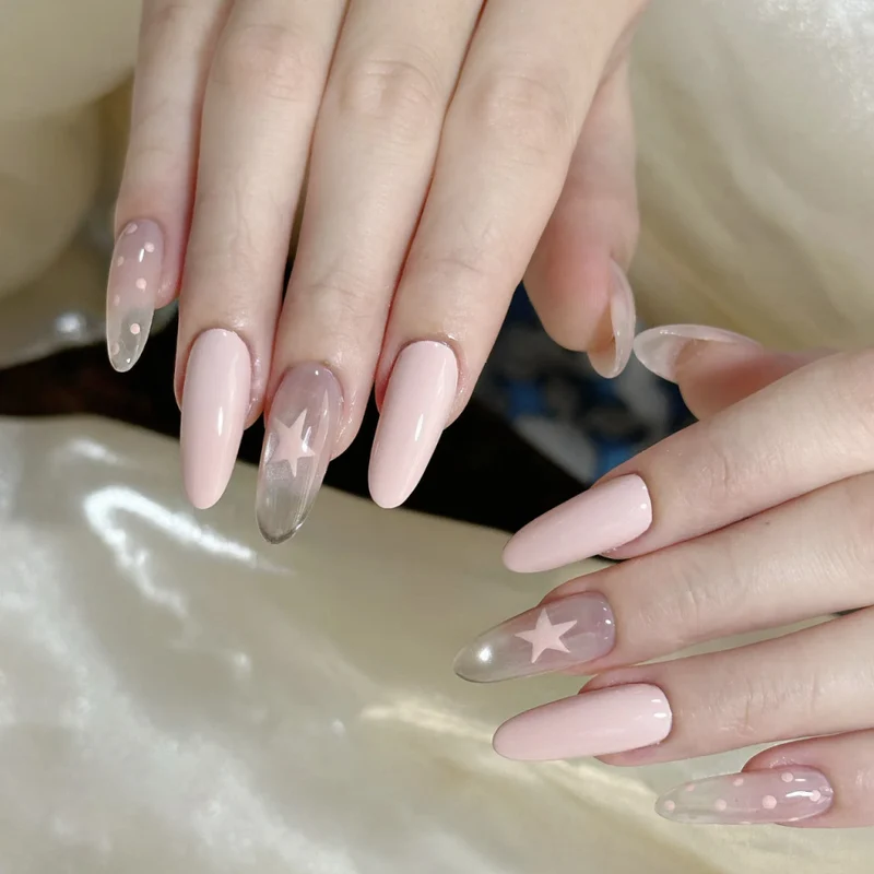 Glänzendes Ombre Quadrat Press-On Nagelset