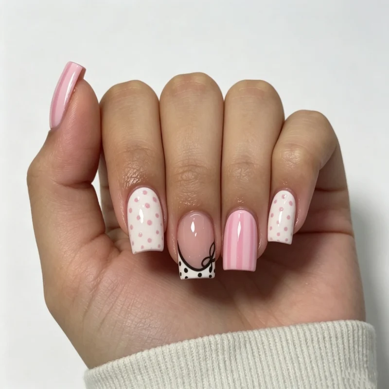Floral Design Stiletto Press-On Nägel