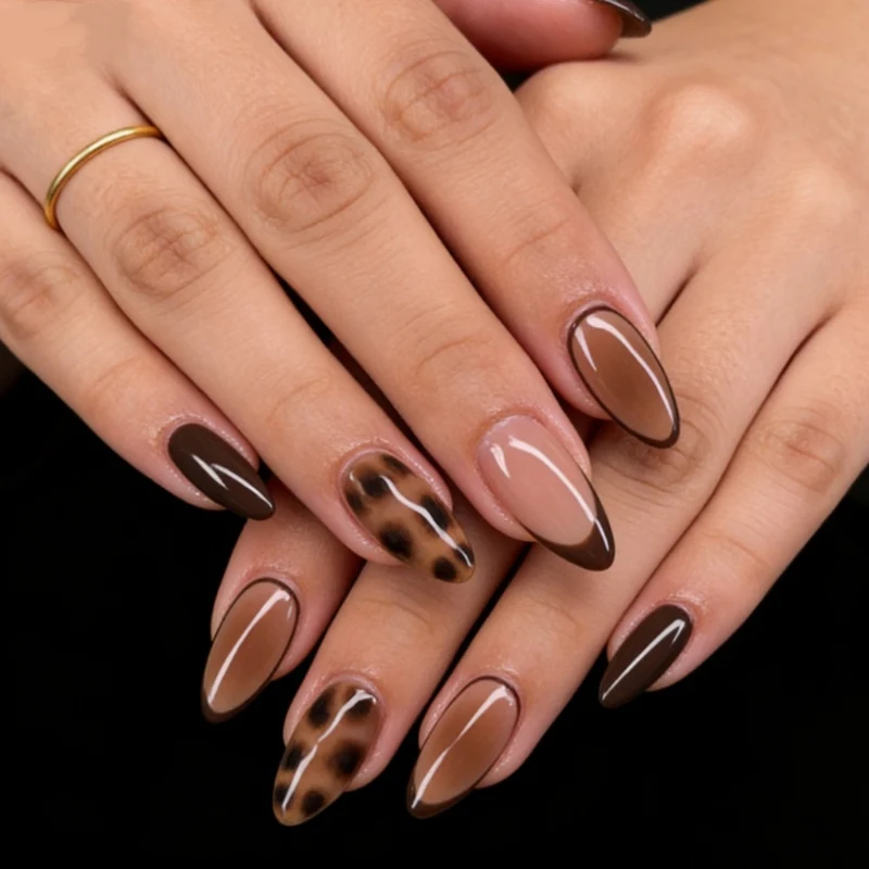Floral Design Stiletto Press-On Nägel