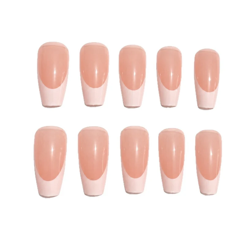 Elegante Französische Spitzen-Nägel Extensions