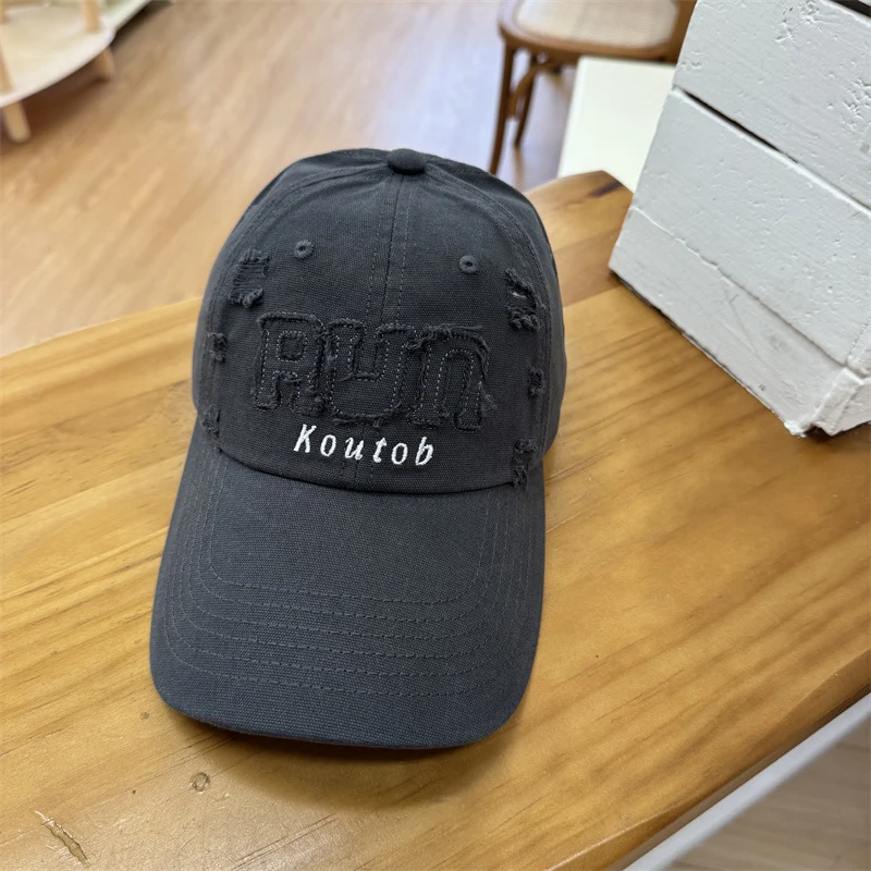 Herren Distressed Bestickte Baseballkappe Skanto