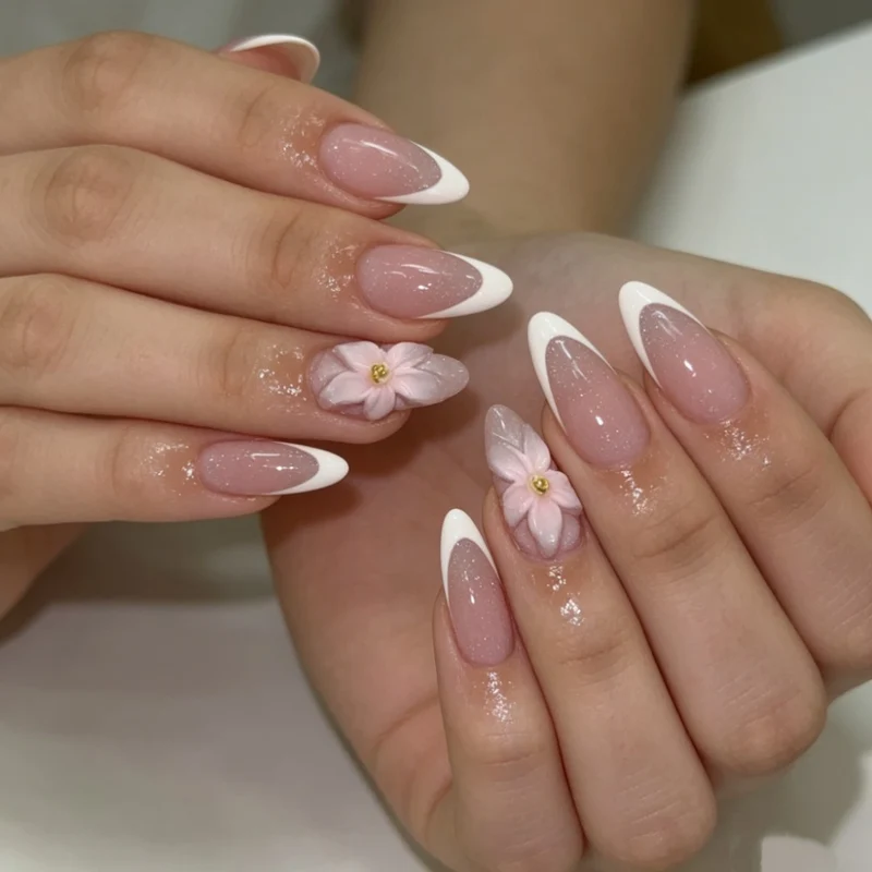 Florales Design Stiletto Nagelverbesserungen