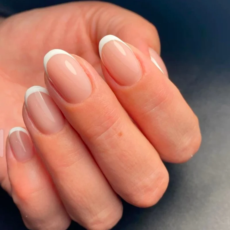 Elegante französische Spitze Acryl-Nagelverlängerungen