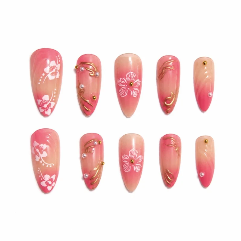Elegante Blumendesign Gel-Nagelverstärkungen