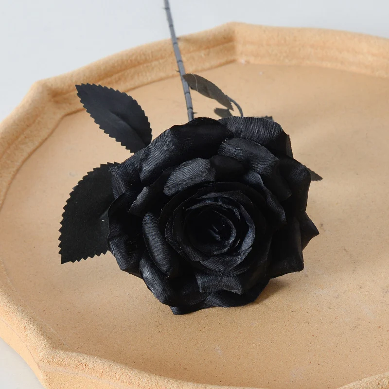 Elegantes Seiden schwarzes Rose Haaraccessoire