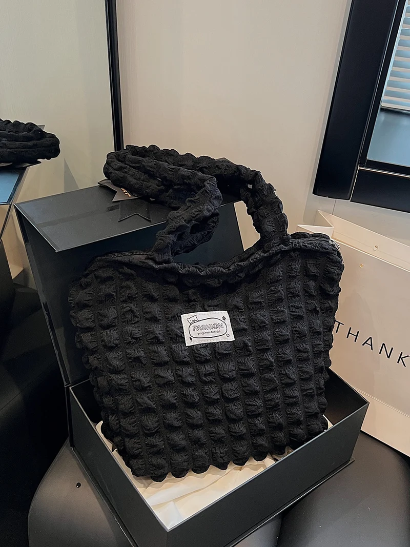 Strukturierter Stoff Schultertasche