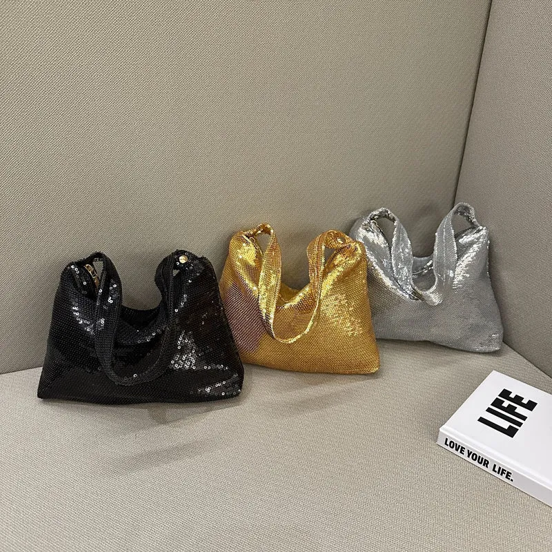 Schimmernde Pailletten Abend-Handtasche