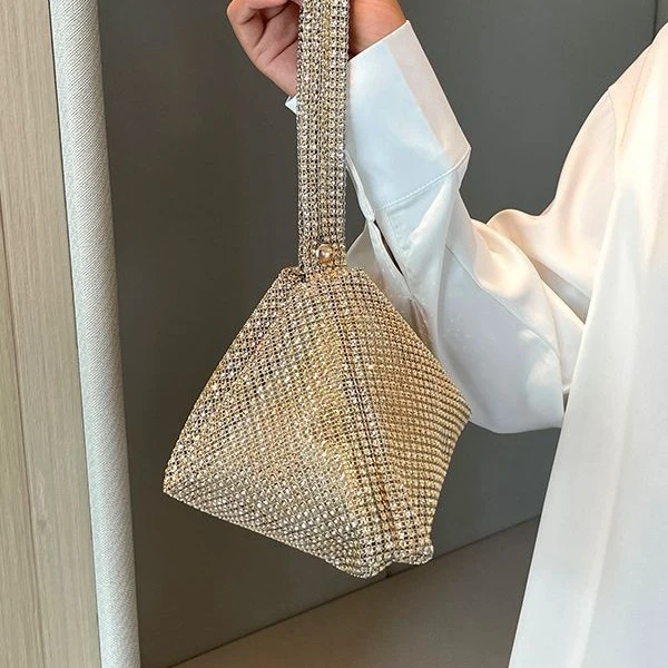 Pailletten Strass Schultertasche