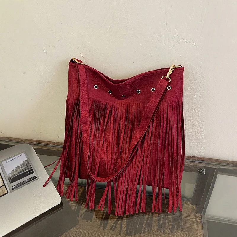 Lederfransen Schultertasche