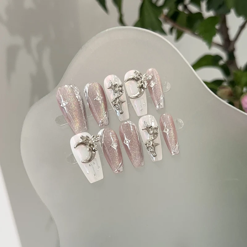 Glamorous Star und Mond Dekorative Aufklebe-Nagelset