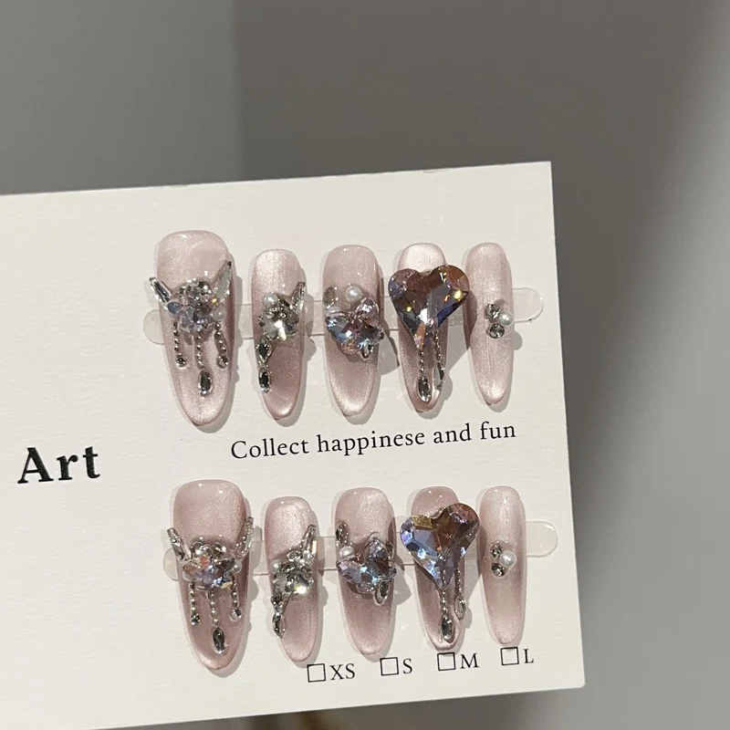 Glamouröse Strass Akzent Press-On Nail Art Set