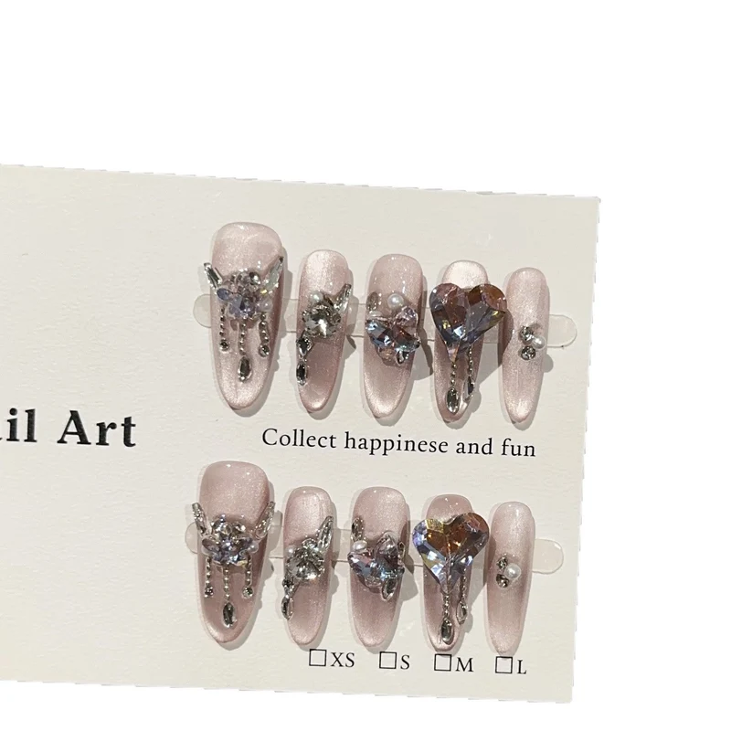 Glamouröse Strass Akzent Press-On Nail Art Set