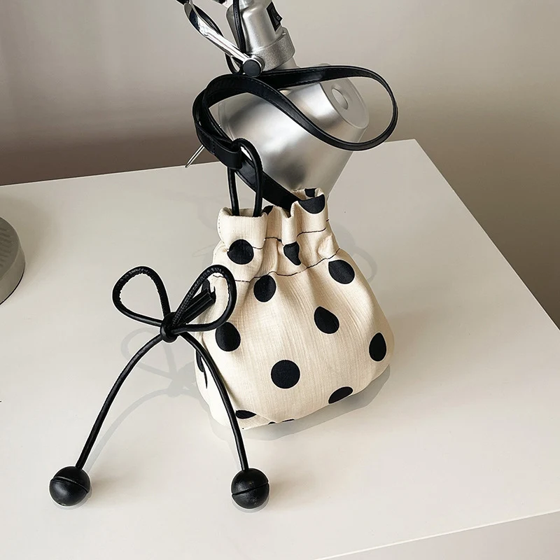Punktmuster Kordelzug Eimer Tasche
