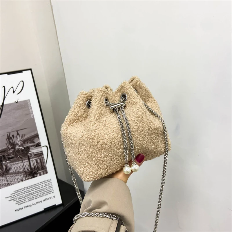 Plüsch Zugband Eimer Tasche