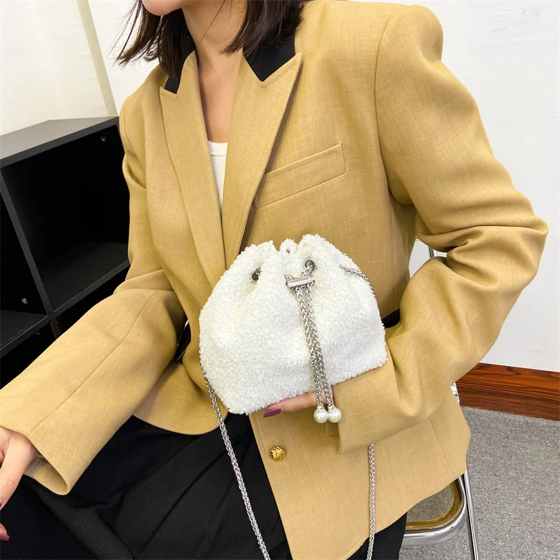 Plüsch Zugband Eimer Tasche
