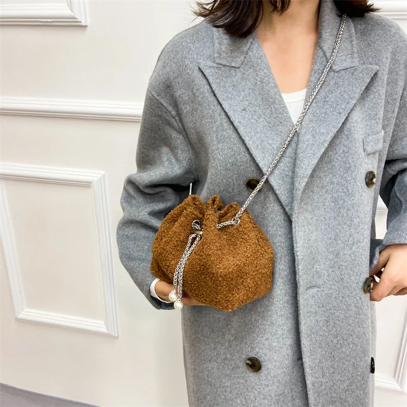 Plüsch Zugband Eimer Tasche