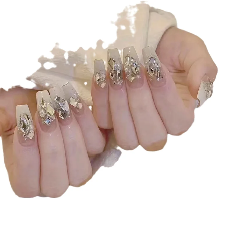 Luxus mit Strass verzierter Press-On Nagelset