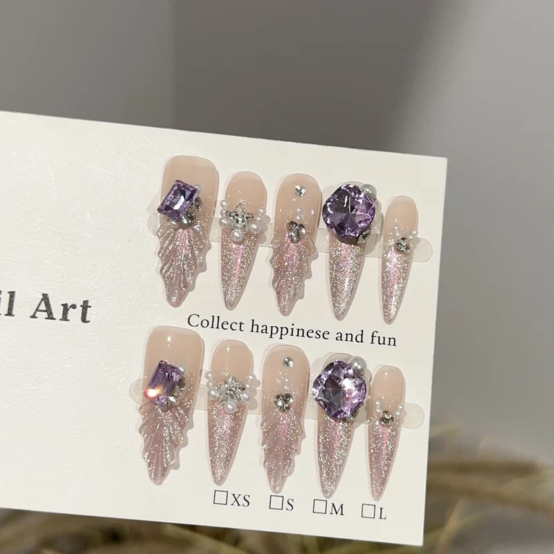 Glamourös Glitzerndes Press-On Nagelkunst Set
