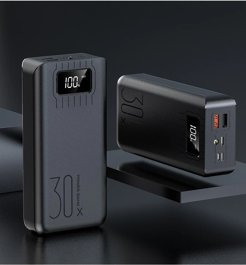 Hochleistungs-Powerbank mit intelligentem LCD-Display und zwei USB-Anschlüssen Skanto