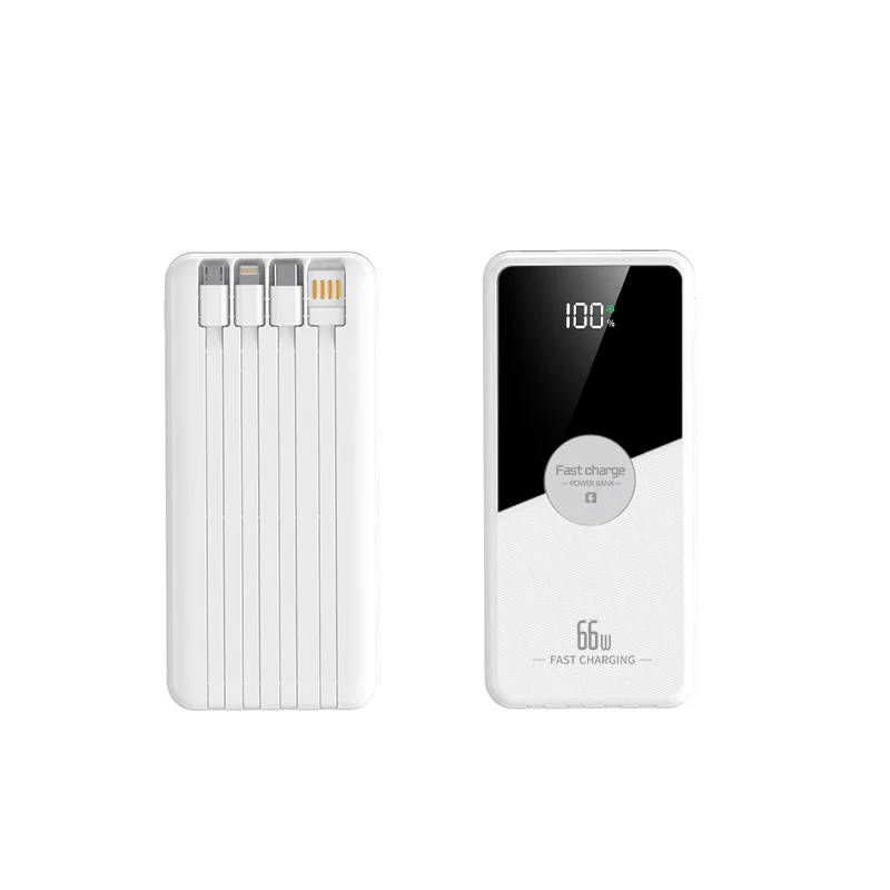 Portable Powerbank mit integriertem Multi-Ladekabel und digitaler Ladeanzeige Skanto
