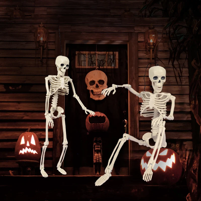 Realistische posierbare Halloween-Skelettfiguren Brehn
