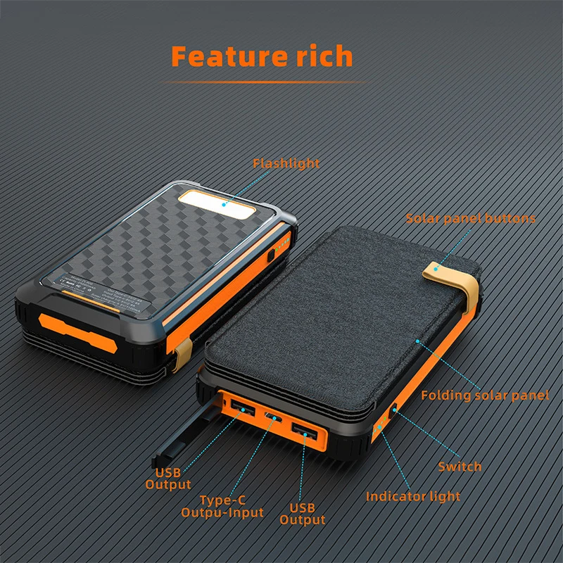 Hochleistungs-Solar-Powerbank mit Multi-Ladeoptionen Skanto