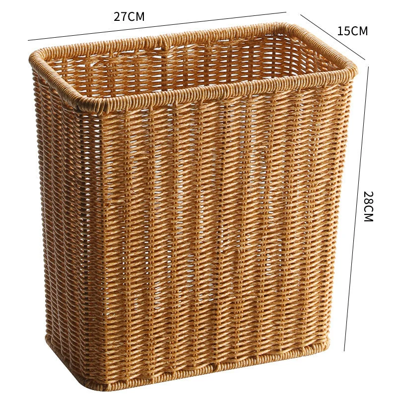 Rechteckiger handgeflochtener Rattan-Abfalleimer Skanto