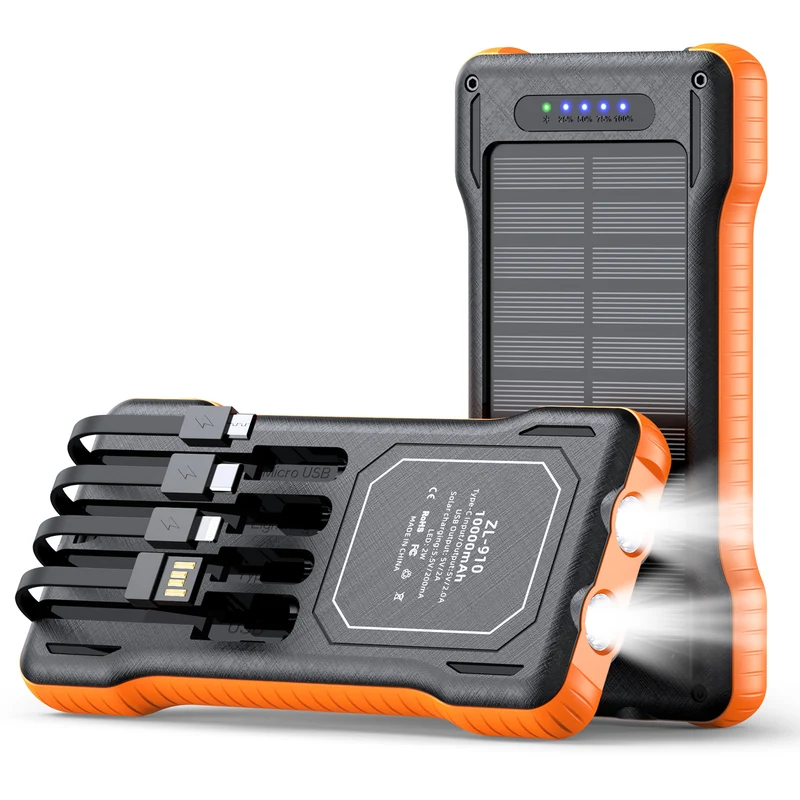 Solar Powerbank mit integriertem LED-Licht Skanto