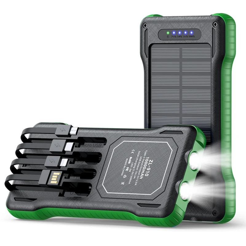 Solar Powerbank mit integriertem LED-Licht Skanto